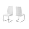 Monarch Specialties Dining Chair, Set Of 2, Side, Upholstered, Kitchen, Dining Room, Pu Leather Look, White, Chrome I 1075 - alternate 1